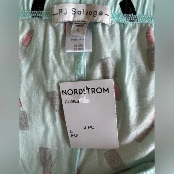 PJ Salvage Lipstick Long Sleeve Pajama Set in Mint NWT Size Large - Picture 5 of 6